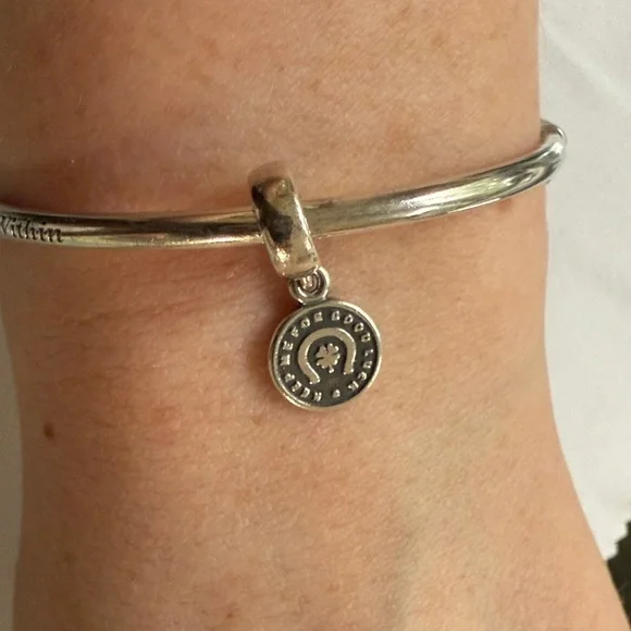 Pandora Silver Lucky Double Sided Design 🍀 Penny Charm​​​ - Picture 6 of 6